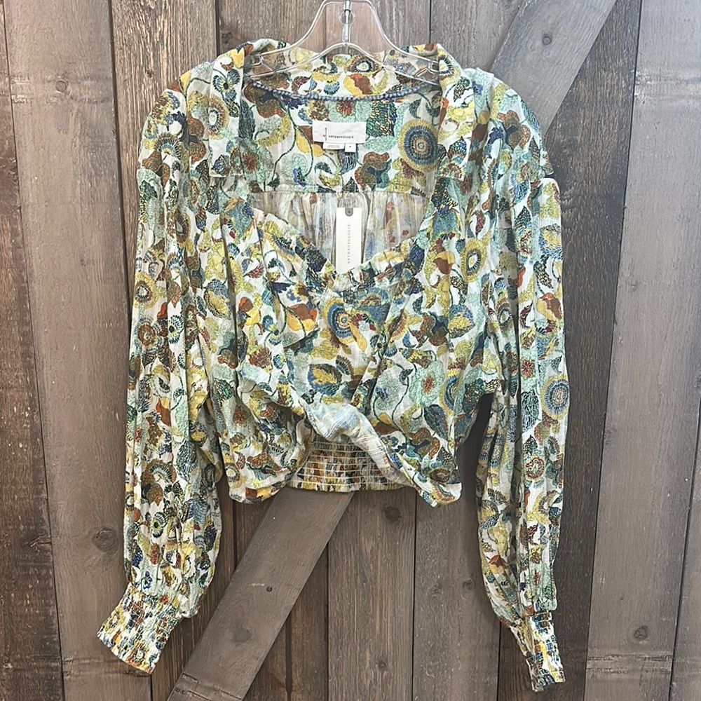 Anthropologie Multicolor Floral Blouse